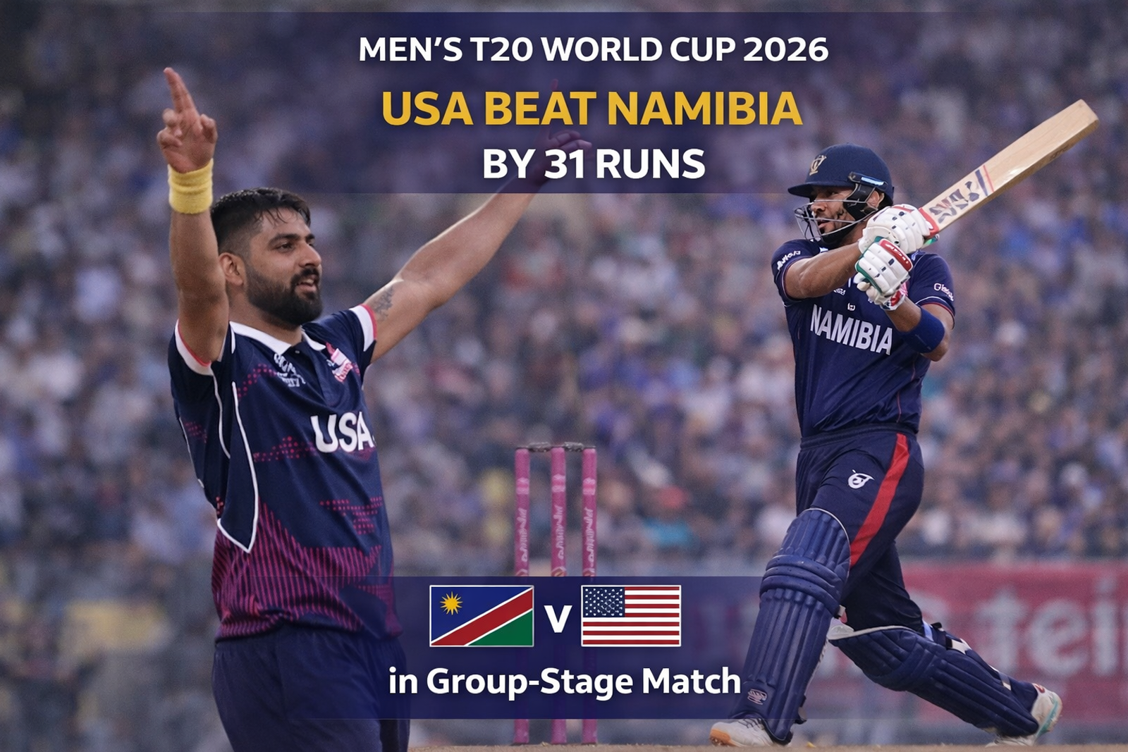 USA Secure 31-Run Victory Over Namibia in Men’s T20 World Cup 2026